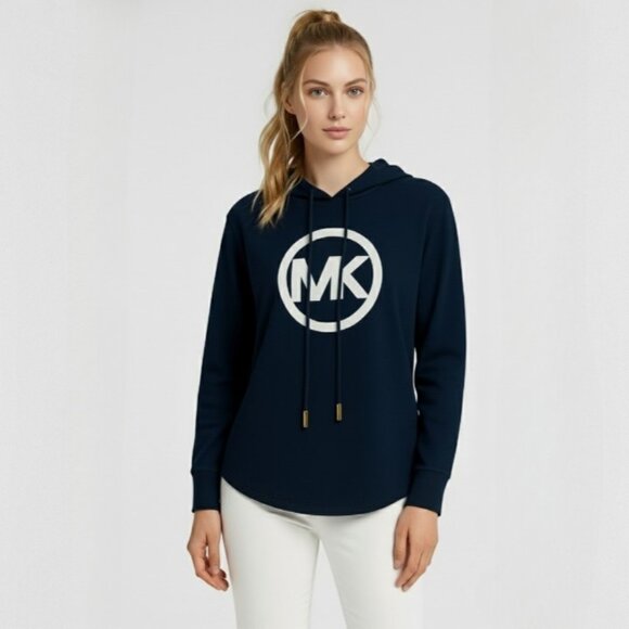 NWT Michael Kors Women’s OVERSIZED Hoodie in True Blue – Size S - Picture 2 of 16